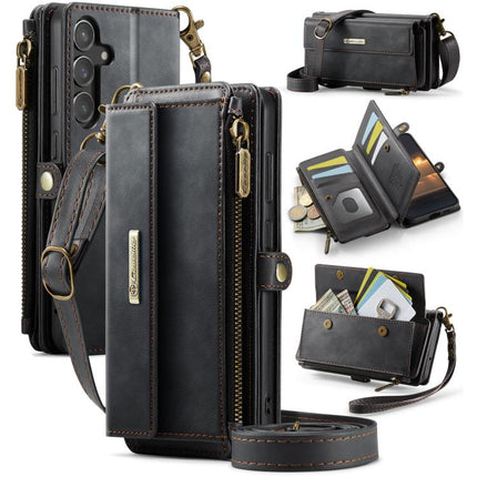 CaseMe C39 RFID Blocking Zipper Wallet Leather Phone Case with Crossbody Strap, For Samsung Galaxy A15, For Samsung Galaxy S23 FE 5G, For Samsung Galaxy A54 5G, For Samsung Galaxy S23 Ultra 5G