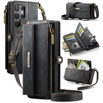 CaseMe C39 RFID Blocking Zipper Wallet Leather Phone Case with Crossbody Strap, For Samsung Galaxy A15, For Samsung Galaxy S23 FE 5G, For Samsung Galaxy A54 5G, For Samsung Galaxy S23 Ultra 5G