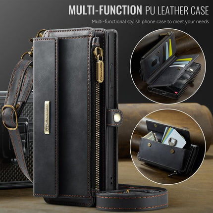 CaseMe C39 RFID Blocking Zipper Wallet Leather Phone Case with Crossbody Strap, For Samsung Galaxy S23 Ultra 5G, For Samsung Galaxy S23+ 5G, For Samsung Galaxy S23 5G, For Samsung Galaxy S22+ 5G