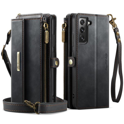 CaseMe C39 RFID Blocking Zipper Wallet Leather Phone Case with Crossbody Strap, For Samsung Galaxy S22 5G, For Samsung Galaxy S21 FE 5G, For Samsung Galaxy A52, For Samsung Galaxy A53