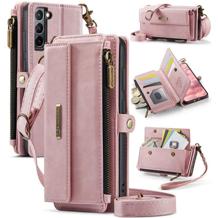 CaseMe C39 RFID Blocking Zipper Wallet Leather Phone Case with Crossbody Strap, For Samsung Galaxy S21 FE 5G, For Samsung Galaxy A52, For Samsung Galaxy A53, For Samsung Galaxy S21 5G