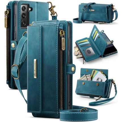 CaseMe C39 RFID Blocking Zipper Wallet Leather Phone Case with Crossbody Strap, For Samsung Galaxy S21 FE 5G, For Samsung Galaxy A52, For Samsung Galaxy A53, For Samsung Galaxy S21 5G