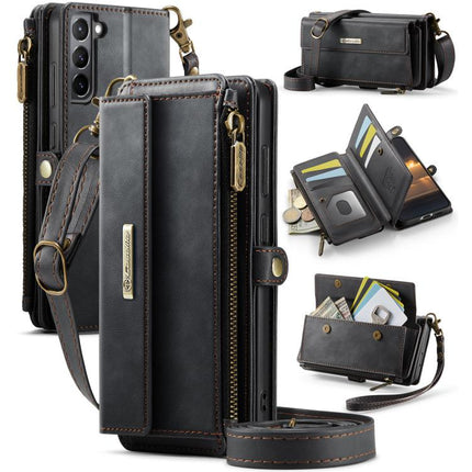 CaseMe C39 RFID Blocking Zipper Wallet Leather Phone Case with Crossbody Strap, For Samsung Galaxy S21+ 5G, For Samsung Galaxy S21 Ultra 5G, For Samsung Galaxy S20 FE 5G, For Samsung Galaxy S20 Ultra 5G