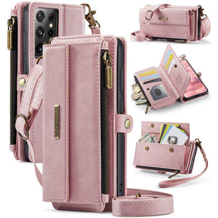 CaseMe C39 RFID Blocking Zipper Wallet Leather Phone Case with Crossbody Strap, For Samsung Galaxy S21+ 5G, For Samsung Galaxy S21 Ultra 5G, For Samsung Galaxy S20 FE 5G, For Samsung Galaxy S20 Ultra 5G