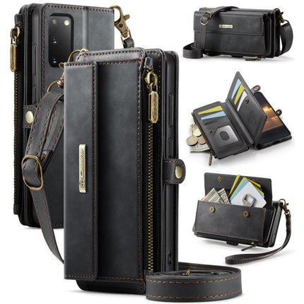 CaseMe C39 RFID Blocking Zipper Wallet Leather Phone Case with Crossbody Strap, For Samsung Galaxy S20+ 5G, For Samsung Galaxy S20 5G, For Samsung Galaxy A17, For Samsung Galaxy S25 / S24 5G