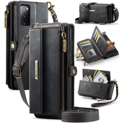 CaseMe C39 RFID Blocking Zipper Wallet Leather Phone Case with Crossbody Strap, For Samsung Galaxy S21+ 5G, For Samsung Galaxy S21 Ultra 5G, For Samsung Galaxy S20 FE 5G, For Samsung Galaxy S20 Ultra 5G