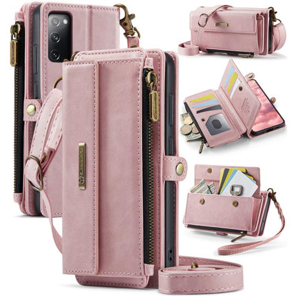 CaseMe C39 RFID Blocking Zipper Wallet Leather Phone Case with Crossbody Strap, For Samsung Galaxy S21+ 5G, For Samsung Galaxy S21 Ultra 5G, For Samsung Galaxy S20 FE 5G, For Samsung Galaxy S20 Ultra 5G
