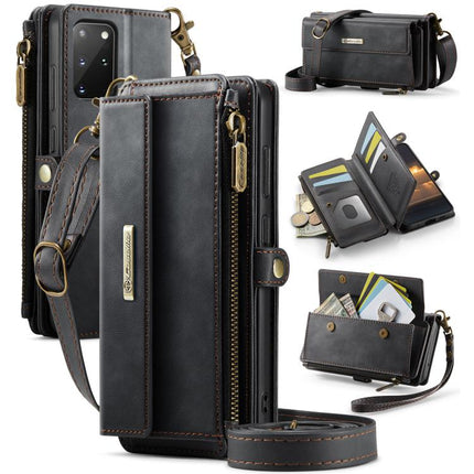 CaseMe C39 RFID Blocking Zipper Wallet Leather Phone Case with Crossbody Strap, For Samsung Galaxy S20+ 5G, For Samsung Galaxy S20 5G, For Samsung Galaxy A17, For Samsung Galaxy S25 / S24 5G