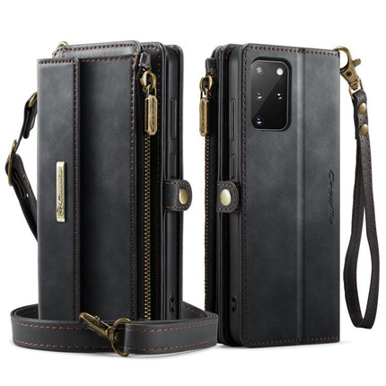 CaseMe C39 RFID Blocking Zipper Wallet Leather Phone Case with Crossbody Strap, For Samsung Galaxy S20+ 5G, For Samsung Galaxy S20 5G, For Samsung Galaxy A17, For Samsung Galaxy S25 / S24 5G
