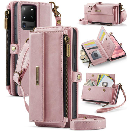 CaseMe C39 RFID Blocking Zipper Wallet Leather Phone Case with Crossbody Strap, For Samsung Galaxy S21+ 5G, For Samsung Galaxy S21 Ultra 5G, For Samsung Galaxy S20 FE 5G, For Samsung Galaxy S20 Ultra 5G