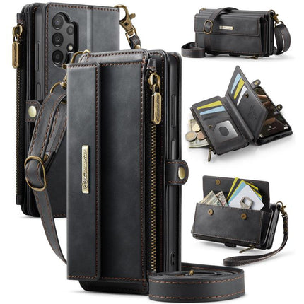 CaseMe C39 RFID Blocking Zipper Wallet Leather Phone Case with Crossbody Strap, For Samsung Galaxy S25+ / S24+ 5G, For Samsung Galaxy A14, For Samsung Galaxy A13
