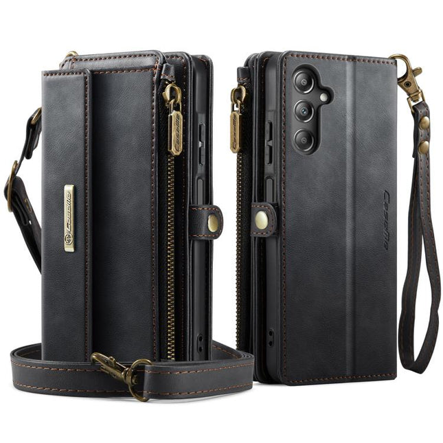 CaseMe C39 RFID Blocking Zipper Wallet Leather Phone Case with Crossbody Strap, For Samsung Galaxy A15, For Samsung Galaxy S23 FE 5G, For Samsung Galaxy A54 5G, For Samsung Galaxy S23 Ultra 5G