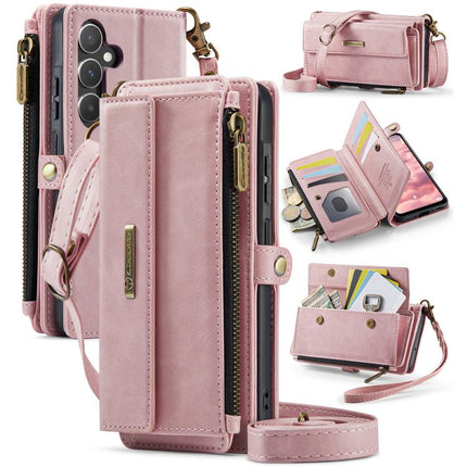 CaseMe C39 RFID Blocking Zipper Wallet Leather Phone Case with Crossbody Strap, For Samsung Galaxy S25 Ultra 5G, For Samsung Galaxy S24 FE 5G, For Samsung Galaxy A55 5G, For Samsung Galaxy S24 Ultra 5G