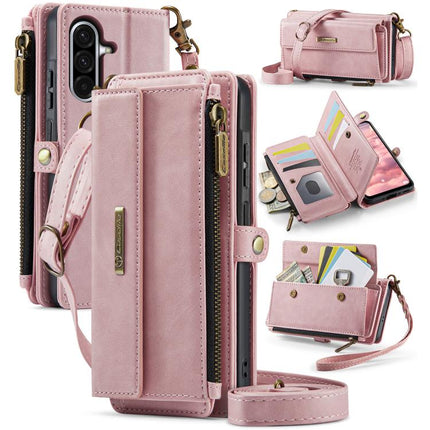 CaseMe C39 RFID Blocking Zipper Wallet Leather Phone Case with Crossbody Strap, For Samsung Galaxy S25 FE 5G, For Samsung Galaxy S25 Edge 5G, For Samsung Galaxy A56 5G, For Samsung Galaxy A16 4G