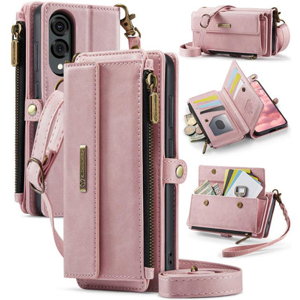 CaseMe C39 RFID Blocking Zipper Wallet Leather Phone Case with Crossbody Strap, For Samsung Galaxy S25 FE 5G, For Samsung Galaxy S25 Edge 5G, For Samsung Galaxy A56 5G, For Samsung Galaxy A16 4G