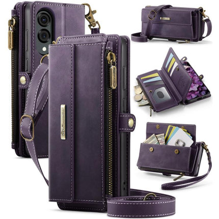 CaseMe C39 RFID Blocking Zipper Wallet Leather Phone Case with Crossbody Strap, For Samsung Galaxy S25 FE 5G, For Samsung Galaxy S25 Edge 5G, For Samsung Galaxy A56 5G, For Samsung Galaxy A16 4G