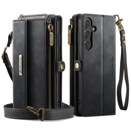 CaseMe C39 RFID Blocking Zipper Wallet Leather Phone Case with Crossbody Strap, For Samsung Galaxy S25 FE 5G, For Samsung Galaxy S25 Edge 5G, For Samsung Galaxy A56 5G, For Samsung Galaxy A16 4G