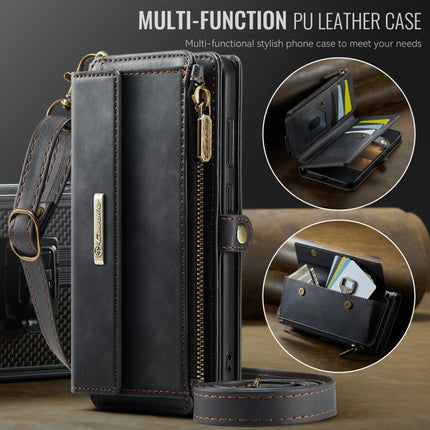 CaseMe C39 RFID Blocking Zipper Wallet Leather Phone Case with Crossbody Strap, For Samsung Galaxy S25 FE 5G, For Samsung Galaxy S25 Edge 5G, For Samsung Galaxy A56 5G, For Samsung Galaxy A16 4G