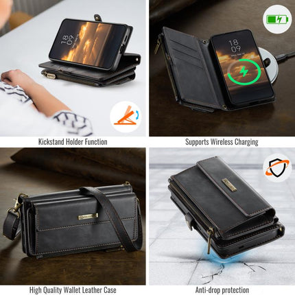 CaseMe C39 RFID Blocking Zipper Wallet Leather Phone Case with Crossbody Strap, For Samsung Galaxy S25 FE 5G, For Samsung Galaxy S25 Edge 5G, For Samsung Galaxy A56 5G, For Samsung Galaxy A16 4G