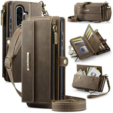 CaseMe C39 RFID Blocking Zipper Wallet Leather Phone Case with Crossbody Strap, For Samsung Galaxy S20+ 5G, For Samsung Galaxy S20 5G, For Samsung Galaxy A17, For Samsung Galaxy S25 / S24 5G
