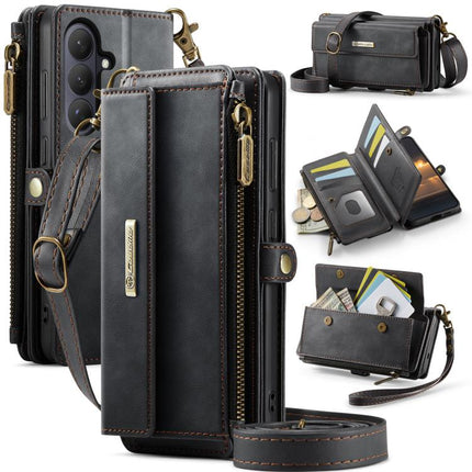 CaseMe C39 RFID Blocking Zipper Wallet Leather Phone Case with Crossbody Strap, For Samsung Galaxy S26+ 5G, For Samsung Galaxy S26 Ultra 5G, For Samsung Galaxy S26 5G, For Samsung Galaxy A57 5G