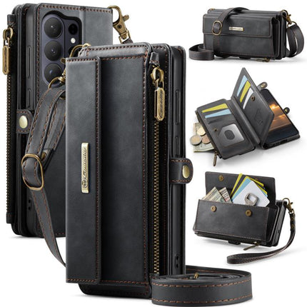 CaseMe C39 RFID Blocking Zipper Wallet Leather Phone Case with Crossbody Strap, For Samsung Galaxy S26+ 5G, For Samsung Galaxy S26 Ultra 5G, For Samsung Galaxy S26 5G, For Samsung Galaxy A57 5G