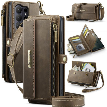 CaseMe C39 RFID Blocking Zipper Wallet Leather Phone Case with Crossbody Strap, For Samsung Galaxy S26+ 5G, For Samsung Galaxy S26 Ultra 5G, For Samsung Galaxy S26 5G, For Samsung Galaxy A57 5G