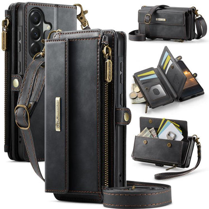 CaseMe C39 RFID Blocking Zipper Wallet Leather Phone Case with Crossbody Strap, For Samsung Galaxy S26+ 5G, For Samsung Galaxy S26 Ultra 5G, For Samsung Galaxy S26 5G, For Samsung Galaxy A57 5G