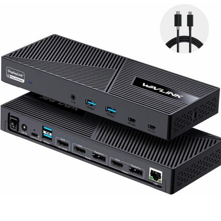 WAVLINK UG63PD25 15 in 1 DisplayLink Docking Station Support Triple Display 130W Power-in