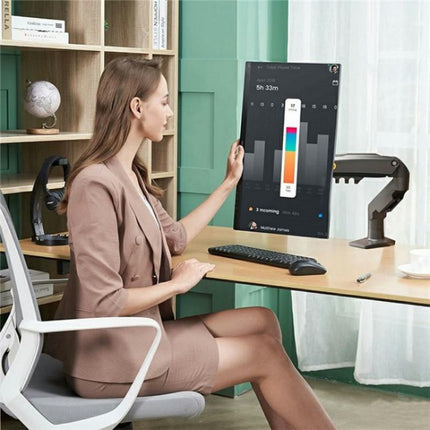 NORTH BAYOU F80 White Adjustable Height Mechanical Desk Mount 17-30 Inch Displays Stand, F80