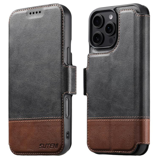 Suteni Q06 2-in-1 Multi-function Detachable Wallet MagSafe Phone Case, For iPhone 16 Pro, For iPhone 16 Plus, For iPhone 16, For iPhone 15 Pro Max, For iPhone 15 Pro, For iPhone 15 Plus, For iPhone 15, For iPhone 14 Plus