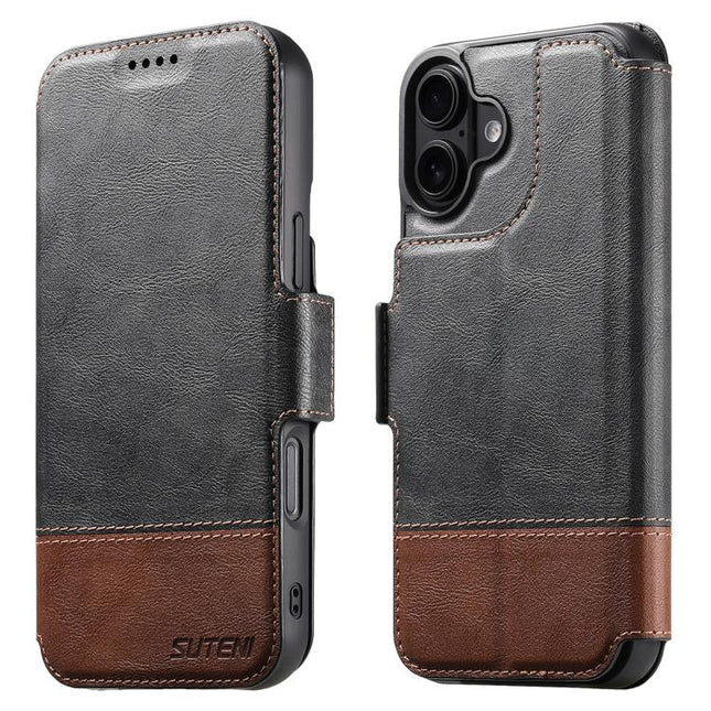 Suteni Q06 2-in-1 Multi-function Detachable Wallet MagSafe Phone Case, For iPhone 16 Plus, For iPhone 16, For iPhone 15 Pro Max, For iPhone 15 Pro, For iPhone 15 Plus, For iPhone 15, For iPhone 14 Plus, For iPhone 14