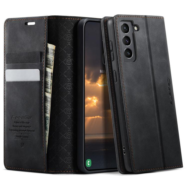 CaseMe 033 Calf Leather Lining Microfibre RFID Blocking Phone Case, For Samsung Galaxy S22 5G, For Samsung Galaxy S21 FE 5G, For Samsung Galaxy S21 5G, For Samsung Galaxy S21+ 5G