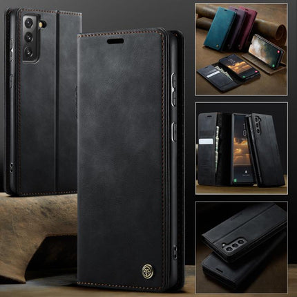CaseMe 033 Calf Leather Lining Microfibre RFID Blocking Phone Case, For Samsung Galaxy S21 5G, For Samsung Galaxy S21+ 5G, For Samsung Galaxy S21 Ultra 5G, For Samsung Galaxy Note20 Ultra