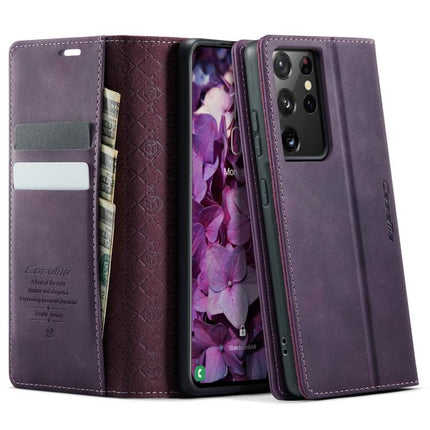 CaseMe 033 Calf Leather Lining Microfibre RFID Blocking Phone Case, For Samsung Galaxy S21 5G, For Samsung Galaxy S21+ 5G, For Samsung Galaxy S21 Ultra 5G, For Samsung Galaxy Note20 Ultra