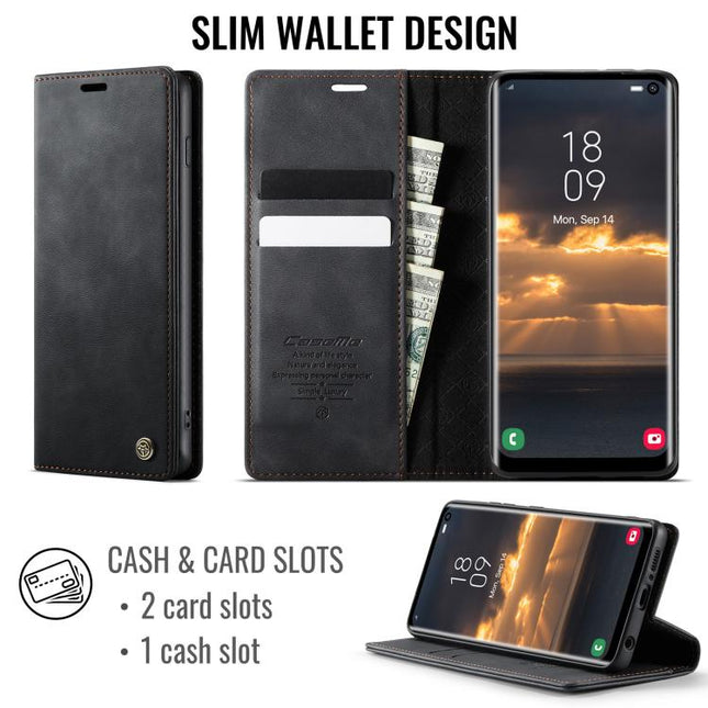 CaseMe 033 Calf Leather Lining Microfibre RFID Blocking Phone Case, For Samsung Galaxy S10, For Samsung Galaxy A17, For Samsung Galaxy S24 / S25 5G, For Samsung Galaxy S24+ / S25+ 5G