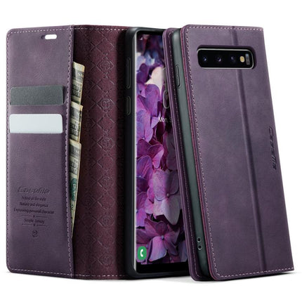 CaseMe 033 Calf Leather Lining Microfibre RFID Blocking Phone Case, For Samsung Galaxy Note10+, For Samsung Galaxy S10+, For Samsung Galaxy S10, For Samsung Galaxy A17