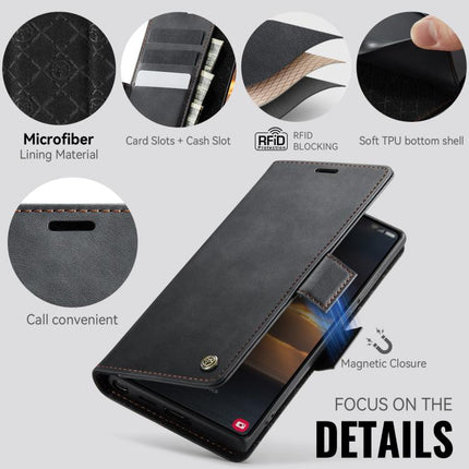 CaseMe 033 Calf Leather Lining Microfibre RFID Blocking Phone Case, For Samsung Galaxy S23 Ultra 5G, For Samsung Galaxy S23+ 5G, For Samsung Galaxy S23 5G, For Samsung Galaxy A12 5G