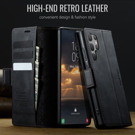 CaseMe 033 Calf Leather Lining Microfibre RFID Blocking Phone Case, For Samsung Galaxy S23 Ultra 5G, For Samsung Galaxy S23+ 5G, For Samsung Galaxy S23 5G, For Samsung Galaxy A12 5G