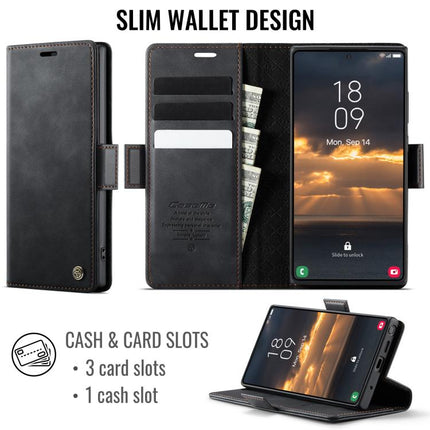 CaseMe 033 Calf Leather Lining Microfibre RFID Blocking Phone Case, For Samsung Galaxy Note10+, For Samsung Galaxy S10+, For Samsung Galaxy S10, For Samsung Galaxy A17