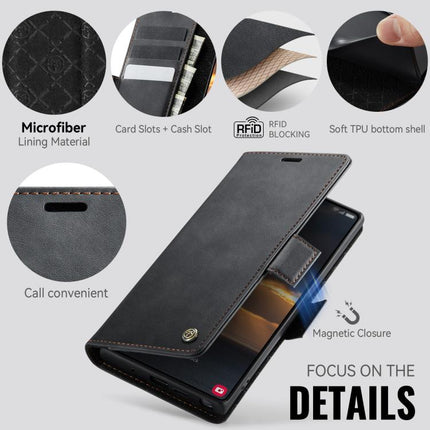 CaseMe 033 Calf Leather Lining Microfibre RFID Blocking Phone Case, For Samsung Galaxy Note10+, For Samsung Galaxy S10+, For Samsung Galaxy S10, For Samsung Galaxy A17