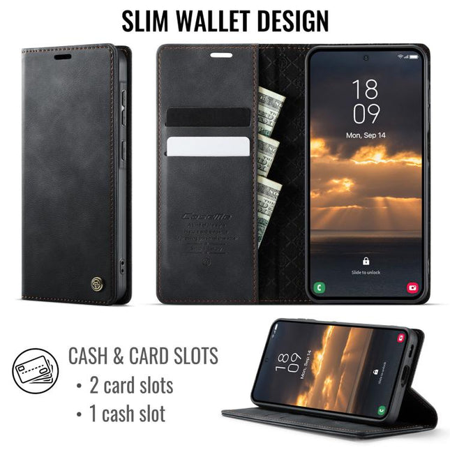 CaseMe 033 Calf Leather Lining Microfibre RFID Blocking Phone Case, For Galaxy A57 5G, For Galaxy A37 5G, For Galaxy A27 5G, For Galaxy S25 FE 5G