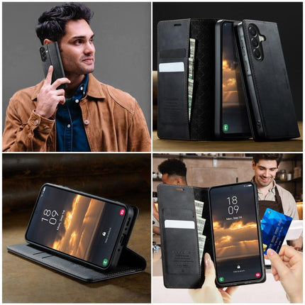 CaseMe 033 Calf Leather Lining Microfibre RFID Blocking Phone Case, For Galaxy A37 5G, For Galaxy A27 5G, For Galaxy S25 FE 5G, For Samsung Galaxy Z Fold7 5G