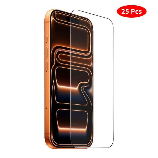 JUNSUNMAY 25pcs Thickened Glue No White Edge Screen Tempered Glass Film, For iPhone 17 Pro Max, For iPhone 17 Pro, For iPhone 17, For iPhone Air, For iPhone 16 Pro Max, For iPhone 16 Pro, For iPhone 16 Plus, For iPhone 16, For iPhone 15 Pro Max        ...