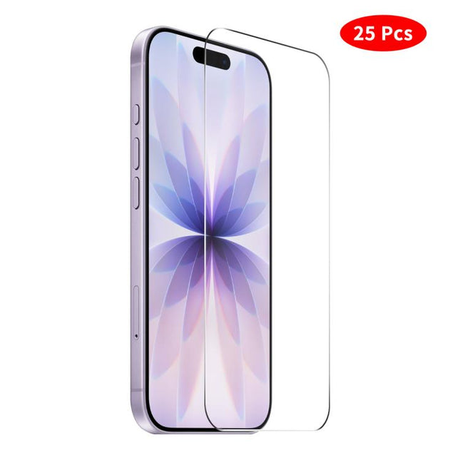 JUNSUNMAY 25pcs Thickened Glue No White Edge Screen Tempered Glass Film, For iPhone 17 Pro Max, For iPhone 17 Pro, For iPhone 17, For iPhone Air, For iPhone 16 Pro Max, For iPhone 16 Pro, For iPhone 16 Plus, For iPhone 16, For iPhone 15 Pro Max        ...