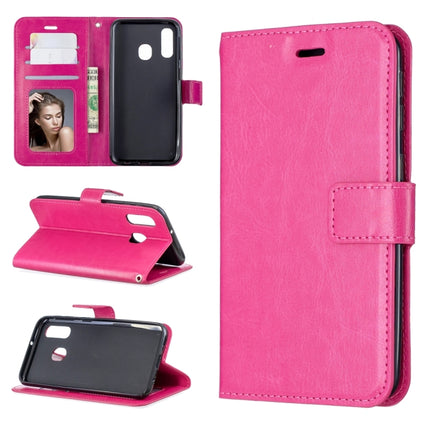 Crazy Horse Texture Horizontal Flip Leather Case with Holder & Card Slots & Wallet & Photo Frame, For Galaxy A20E