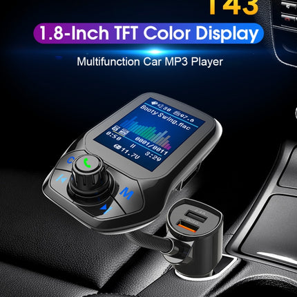 T43 Car Bluetooth Mp3 Multi-function Large Color Screen QC3.0 Bluetooth Car Charge Lossless Car Bluetooth Player, T43
