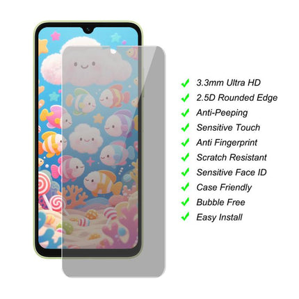 JUNSUNMAY 25 PCS/Pack Privacy Screen Protector Tempered Glass Film, For Samsung Galaxy A08 / A07, For Samsung Galaxy A18 / A17, For Galaxy S26 FE 5G, For Samsung Galaxy A37 / A57 5G, For Samsung Galaxy A27 5G, For Samsung Galaxy S25 FE 5G              ...
