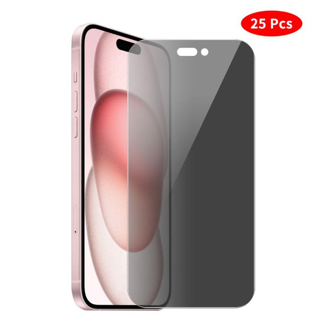 JUNSUNMAY 25pcs Privacy Screen Protector Tempered Glass Film, For iPhone 17 Pro Max, For iPhone 17 Pro, For iPhone 17, For iPhone Air, For iPhone 16 Pro Max, For iPhone 16 Pro, For iPhone 16 Plus, For iPhone 16, For iPhone 15 Pro Max, For iPhone 15 Pro...