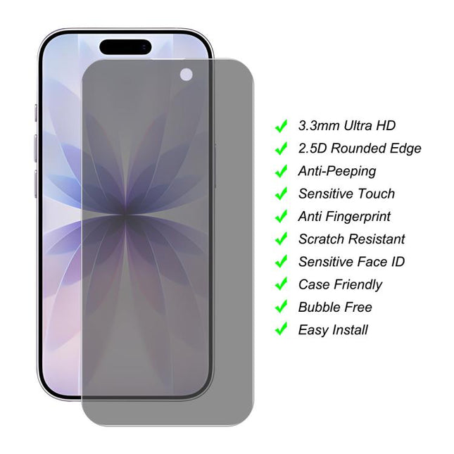 JUNSUNMAY 25pcs Privacy Screen Protector Tempered Glass Film, For iPhone 17 Pro Max, For iPhone 17 Pro, For iPhone 17, For iPhone Air, For iPhone 16 Pro Max, For iPhone 16 Pro, For iPhone 16 Plus, For iPhone 16, For iPhone 15 Pro Max, For iPhone 15 Pro...